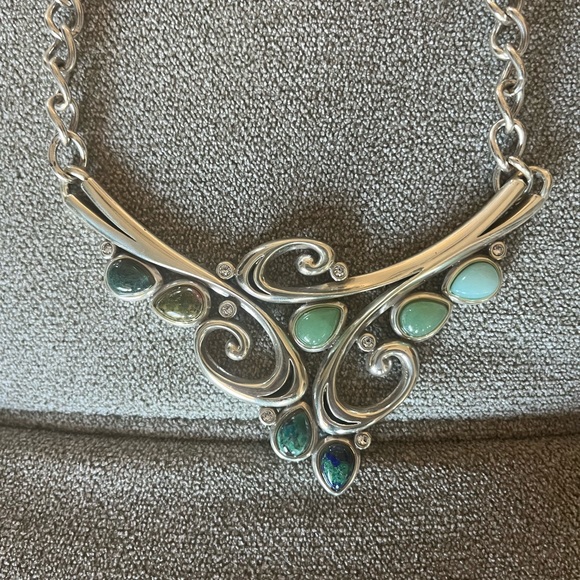 Brighton Faux Turquoise and Crystal Necklace - Picture 3 of 14